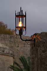 Image showing a lamp in a night street