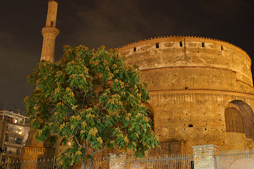 Image showing Orthodox church in Saloniki and mosque minaret