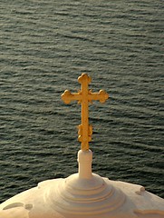 Image showing Orthodox church in Santorini