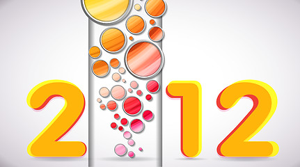 Image showing 2012 Happy New Year with Colorful Bubbles
