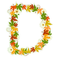 Image showing Pattern floral letter D
