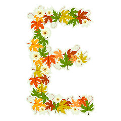 Image showing Pattern floral letter E