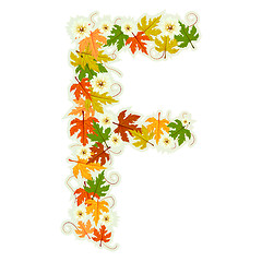 Image showing Pattern floral letter F