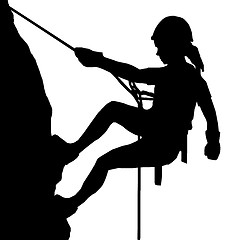 Image showing Abseiling Lady