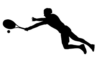 Image showing Tennis Player Diving