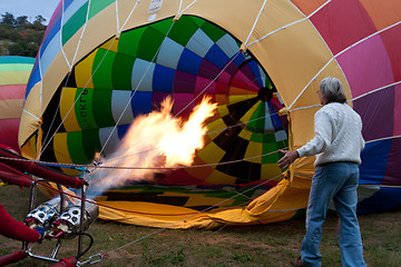 Image showing Hot air balloon inflating