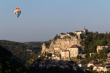 Image showing Obelix hot air balloon over Rocamadour