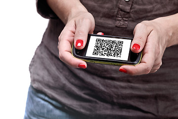 Image showing qr code on smartphone