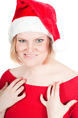 Image showing Portrait of beautiful woman santa