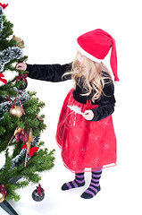 Image showing Baby girl dressed up for Christams