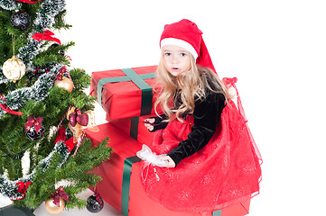 Image showing Baby girl dressed up for Christams