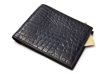 Image showing Black wallet with Credit card