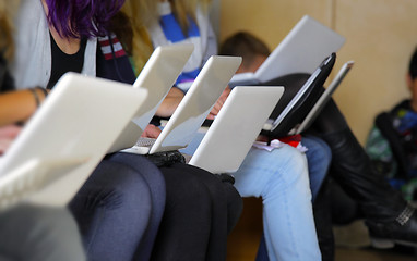Image showing Girls with laptop