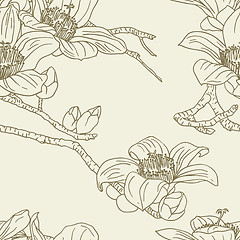 Image showing Seamless wallpaper with orchid flowers