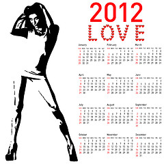 Image showing 2012 calendar with fashion girl