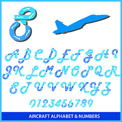 Image showing Aerobatics in an airplane alphabet letters and numbers  