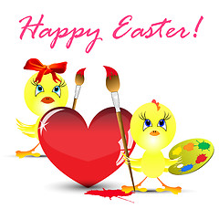 Image showing easter holiday illustration with chicken