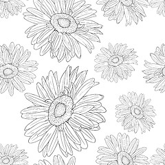 Image showing Seamless wallpaper with beautiful flowers