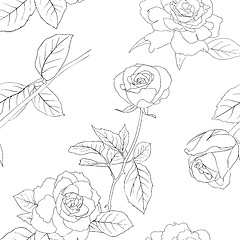 Image showing Seamless wallpaper with rose flowers