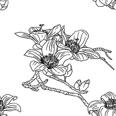 Image showing Seamless wallpaper with orchid flowers