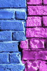 Image showing abstract multi-colored brick wall