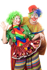 Image showing Couple of playful clowns