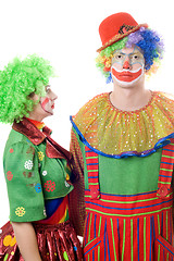 Image showing A couple of serious clowns