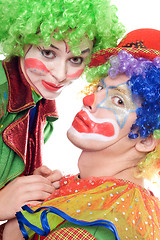 Image showing Portrait of a couple of clowns