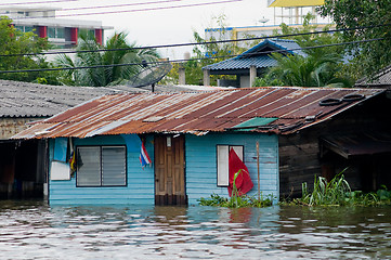 Image showing Flooded houses in Bangkok, Thailand