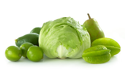 Image showing green fruits and vegetables