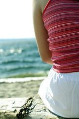 Image showing Relaxing on the beach