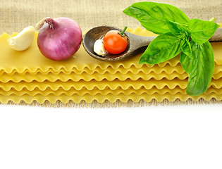 Image showing raw lasagna sheets