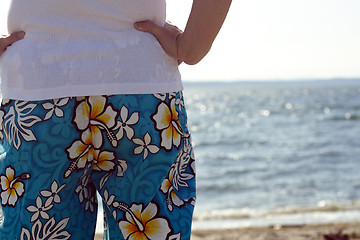 Image showing A man on the beach