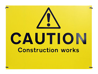 Image showing Caution construction works