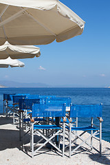 Image showing Restaurant by the Sea in a Greek Island