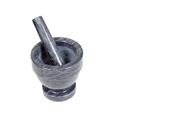 Image showing Gray mortar and pestle