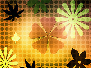 Image showing Flowers & Leafs - background