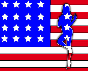 Image showing Sexy USA Women Outline