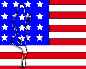 Image showing Sexy USA Women Outline