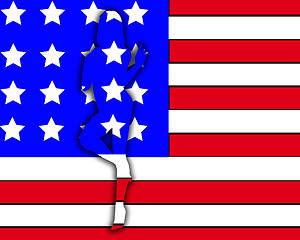 Image showing Sexy USA Women Outline