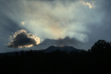 Image showing The shadow of etna with plume