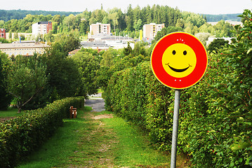 Image showing smiley traffic sign