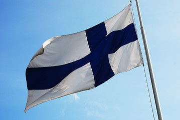 Image showing fluttering national flag of Finland 