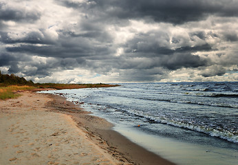 Image showing rainy clouds over the lake