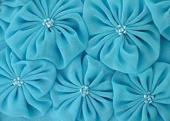 Image showing Blue fabric flowers