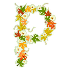 Image showing Pattern floral letter P