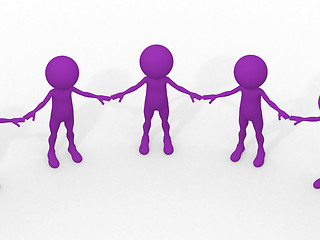 Image showing 3d team circle community social teamwork 