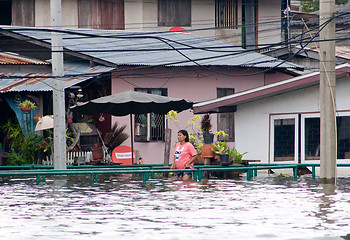 Image showing Monsoon flooding in Bangkok October 2011