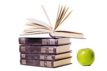 Image showing  Pile of books isolated on white background