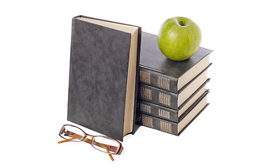 Image showing  Pile of books isolated on white background